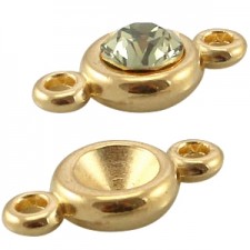 DQ Metal Charm / Connector with setting 2 eyelets for SS39 Gold